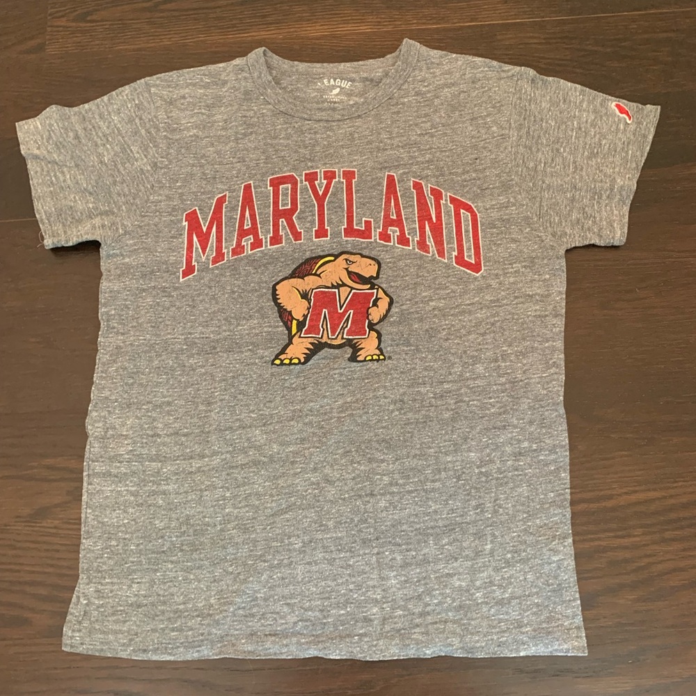 Women’s University of Maryland gray cotton T-Shirt.
Size Small.